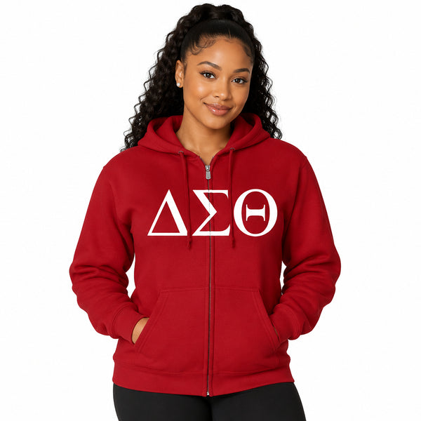 Crimson Sisterhood - ΔΣΘ Zip-Up Hoodie
