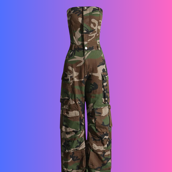 Miss Salute-Camouflage Jumpsuit