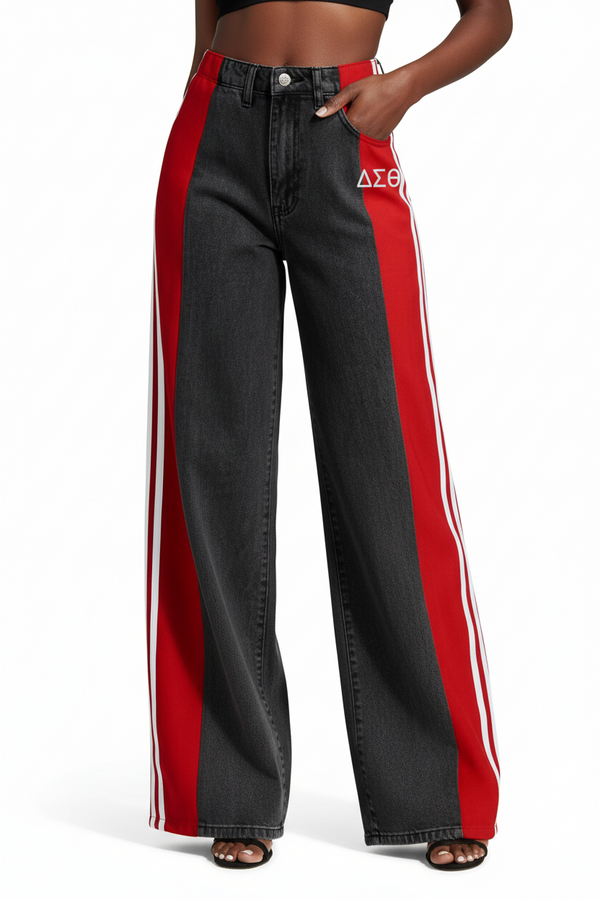 π«πΊπ― Striped Wide Leg - -WOMEN'S Denim Pants -SALE!