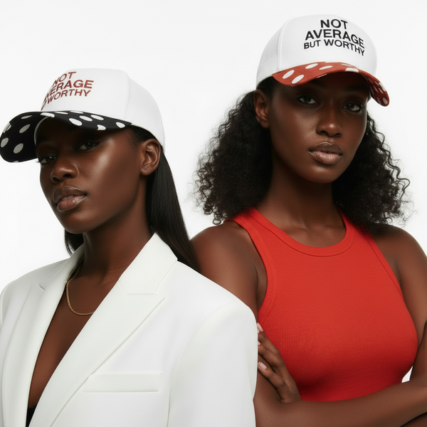Not Average BUT WORTHY -Polka Dot Snap Back Hat