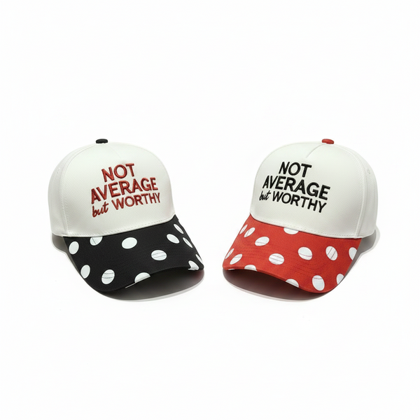 Not Average BUT WORTHY -Polka Dot Snap Back Hat