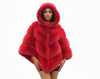 Miss Delta Fierce- Fox Fur Large Poncho