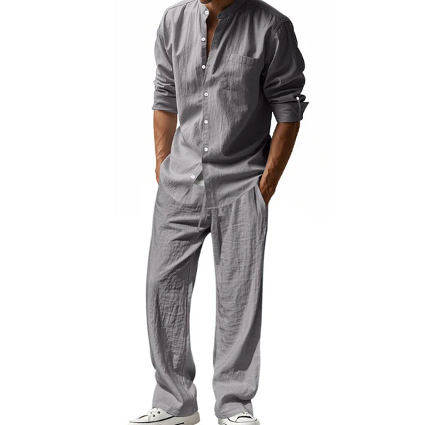 Worthy Bros Linen Casual Two-Piece Shirt & Trouser Set