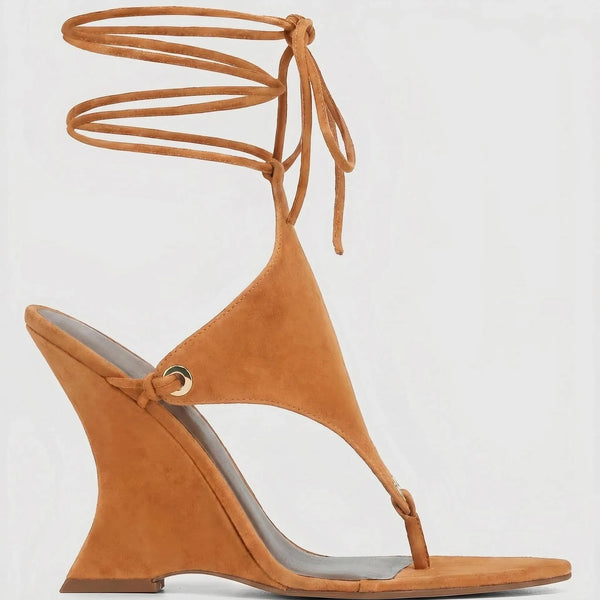 Stay Ready -Suede Thong Wedge Shoe