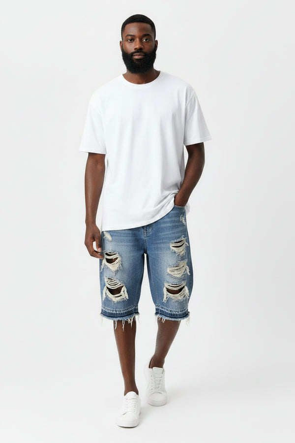 Worthy Bros Big & Tall Baggy Denim Shorts