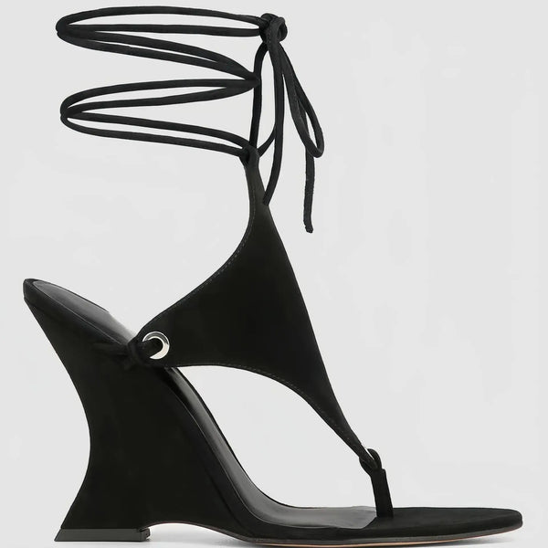 Stay Ready -Suede Thong Wedge Shoe