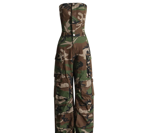 Miss Salute-Camouflage Jumpsuit