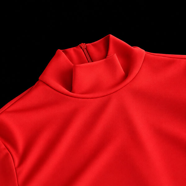 Afterglow - Stand-Collar Long-Sleeve Dress
