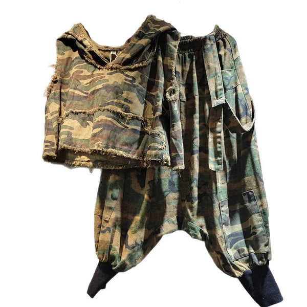 Camo City - Hooded Vest & Wide-Leg Pants