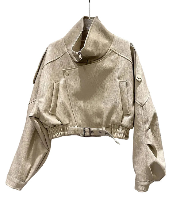 On Her Terms - Faux-Leather Moto Jacket