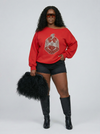 ๐ซ๐บฮ Chenille -Off the Shoulder RED Sweatshirt