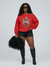 ๐ซ๐บฮ Chenille -Off the Shoulder RED Sweatshirt