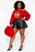 WORTHY CHIC WEDNESDAY-ITEM OF THE WEEK! 𝚫𝚺Θ Chenille -Off the Shoulder RED Sweatshirt