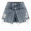 Miss Duce - Denim Rivet Casual Shorts- SALE!