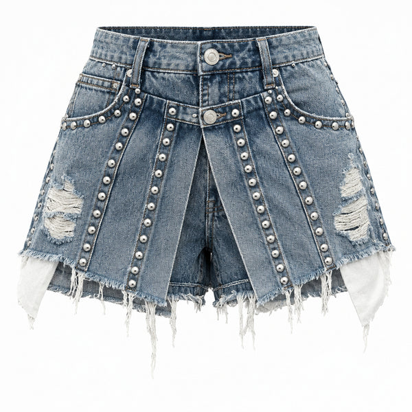 Miss Duce - Denim Rivet Casual Shorts- SALE!
