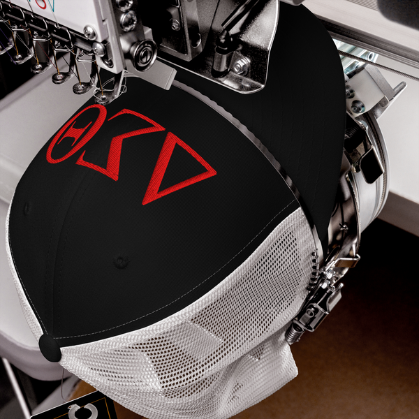 NEW-𝚫𝚺Θ Black/White Trucker Cap