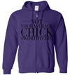 NOT YOUR AVERAGE CHICK ZIP-UP HOODIE -Zip-Up Hoodie - Worthy Chic