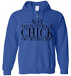 NOT YOUR AVERAGE CHICK ZIP-UP HOODIE -Zip-Up Hoodie - Worthy Chic