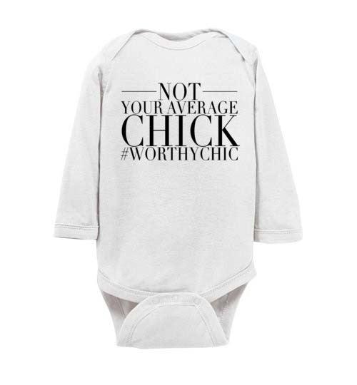 Worthy Chic -Classic Long Sleeve Baby Onesie - Worthy Chic