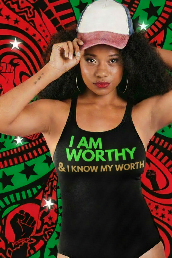 She is like Collard Greens &- WOMEN'S SWIMSUIT - JUNETEENTH