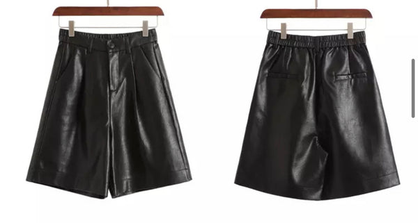 FOREVER CHIC - Women's PU Leather Shorts -SALE!