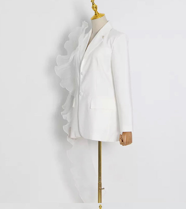Mahogany- Women's Ruffle Blazer