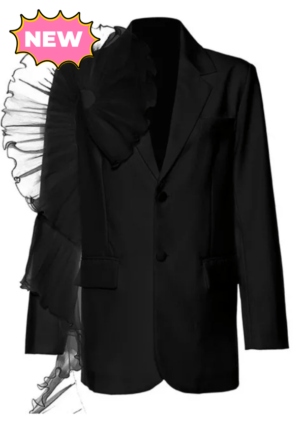 Mahogany- Women's Ruffle Blazer