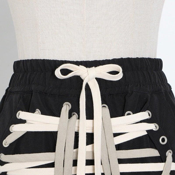 No Bondage - Women Lace Up Skirt - Worthy Chic