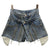 Miss Duce - Denim Rivet Casual Shorts- SALE - Worthy Chic