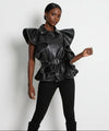 MISS BEAT IT- Leather Ruffle Vest -SALE!