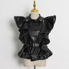 MISS BEAT IT- Leather Ruffle Vest -SALE!