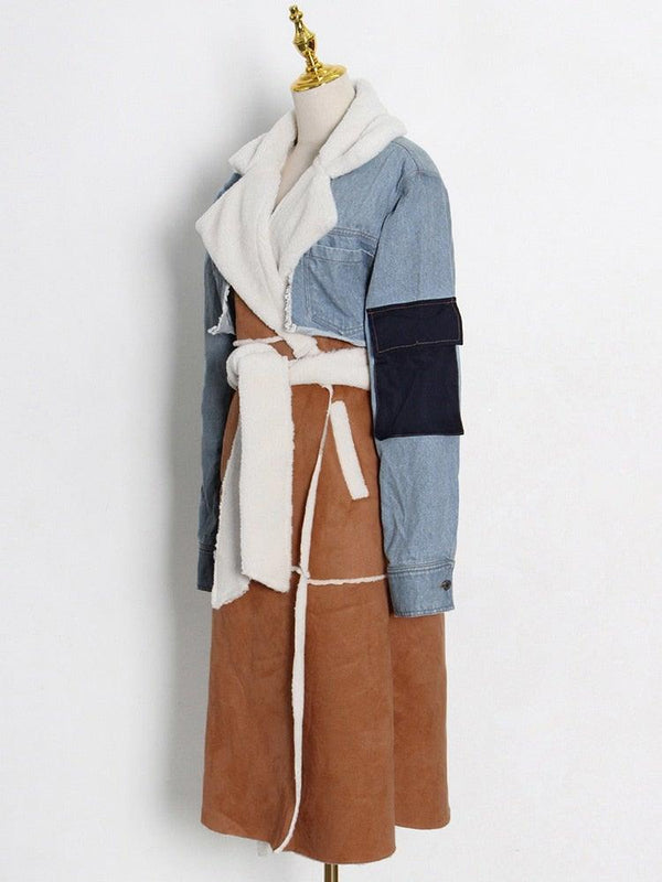 Boss Chic- Denim Patchwork Coat - Worthy Chic