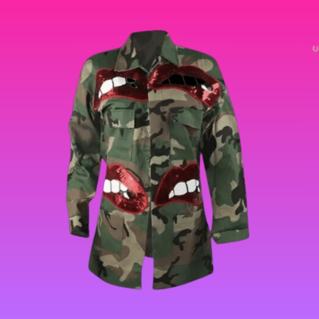 Kiss-A-Me Back -Women’s Camo Jacket