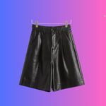 FOREVER CHIC - Women's PU Leather Shorts