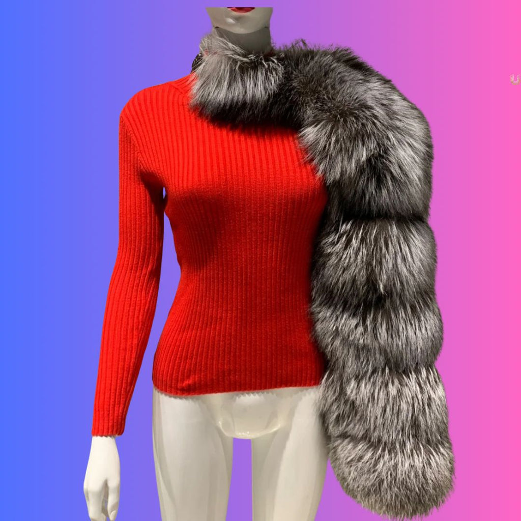 Miss Drama Chic - Fox Fur Sleeve