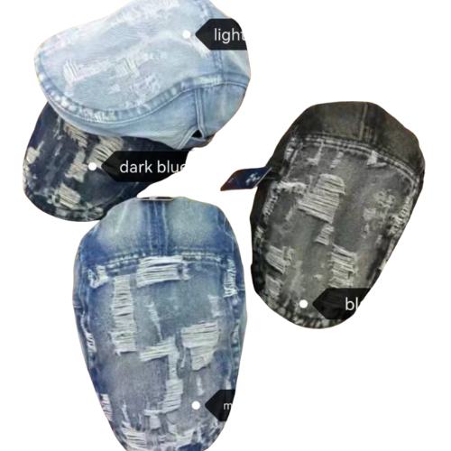 𝚫𝚺𝚯 - Distressed Denim Embroidered Cap -$19 SALE!