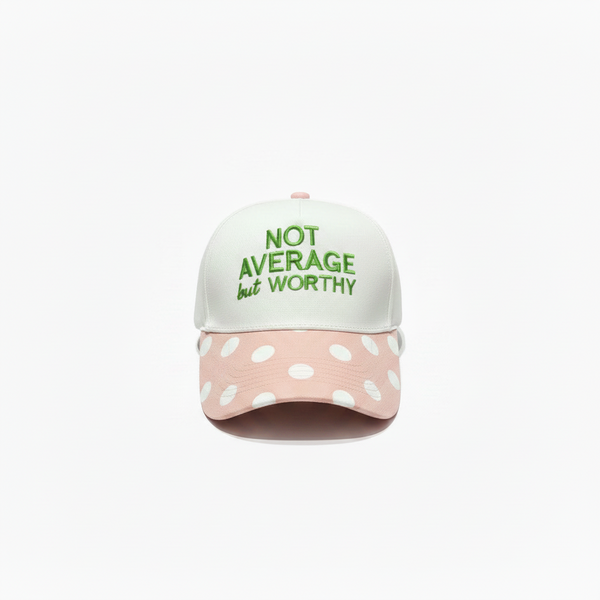 Not Average BUT WORTHY -Polka Dot Snap Back Hat