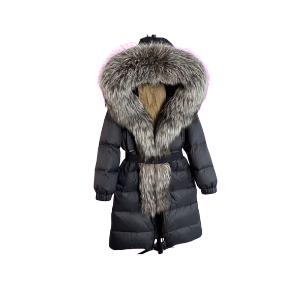 Big Burr Chic - Women Fur Parka Coat