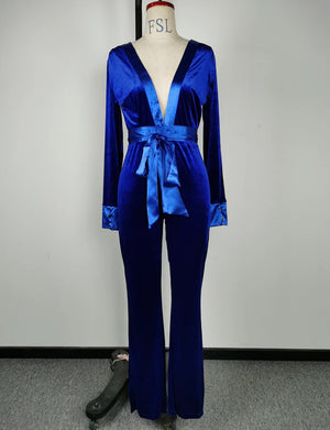 Miss She - Women's Velvet Jumpsuit