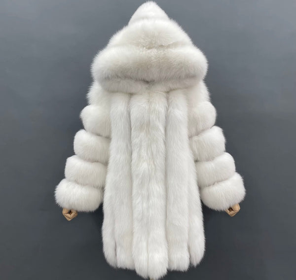 Madame - Hooded Fox Fur Coat