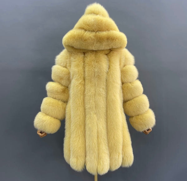 Madame - Hooded Fox Fur Coat