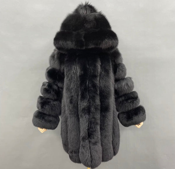 Madame - Hooded Fox Fur Coat