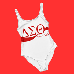 ΔΣ𝚯 White One-Piece Swimsuit