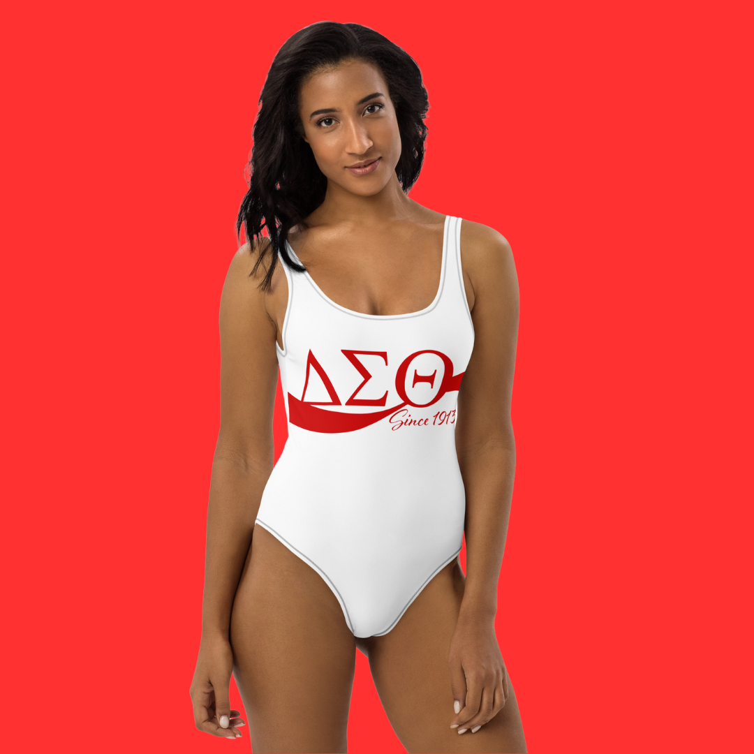 ΔΣ𝚯 White One-Piece Swimsuit