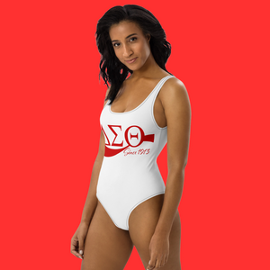 ΔΣ𝚯 White One-Piece Swimsuit