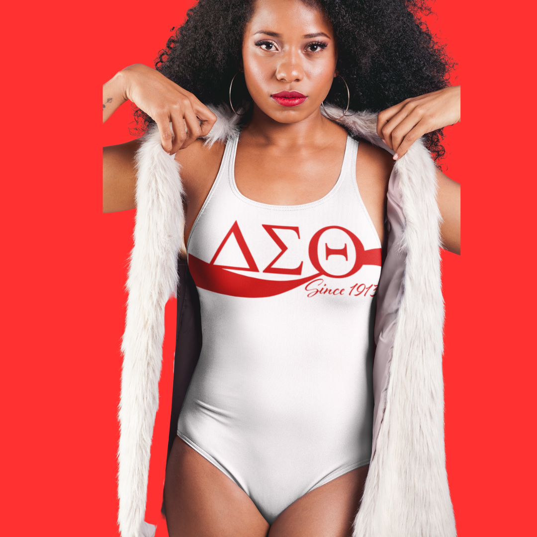 ΔΣ𝚯 White One-Piece Swimsuit