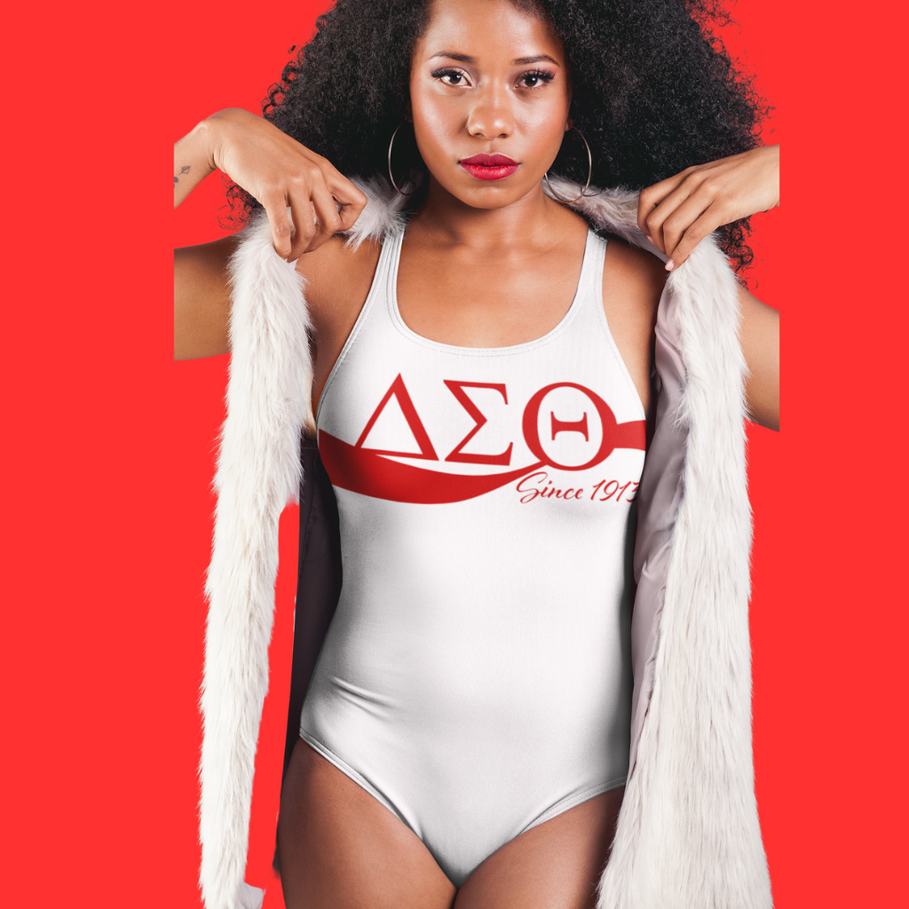 ΔΣ𝚯 White One-Piece Swimsuit