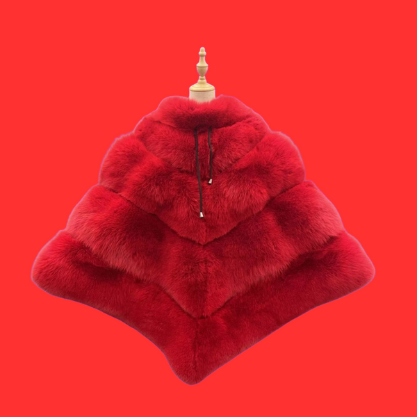 Miss Delta Fierce- Fox Fur Large Poncho