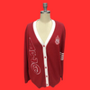 PRE-ORDER -Δ𝚺𝚯 - Delta Sigma Theta Sorority - Red Chenille EmbroideredCardigan Sweater
