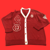 PRE-ORDER -Δ𝚺𝚯 - Delta Sigma Theta Sorority - Red Chenille EmbroideredCardigan Sweater